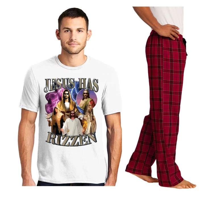 Jesus Has Rizzen He Is Rizzen Jesus Rizz Pajama Set