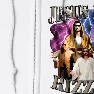 Jesus Has Rizzen He Is Rizzen Jesus Rizz Full Zip Hoodie