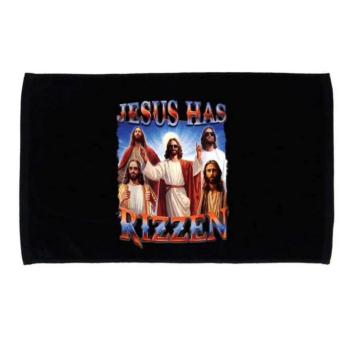 Jesus Has Rizzen He Is Rizzen Jesus Rizz Microfiber Hand Towel