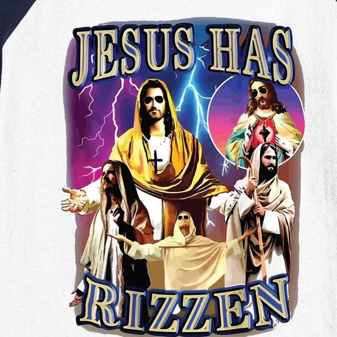 Jesus Has Rizzen He Is Rizzen Jesus Rizz Baseball Sleeve Shirt