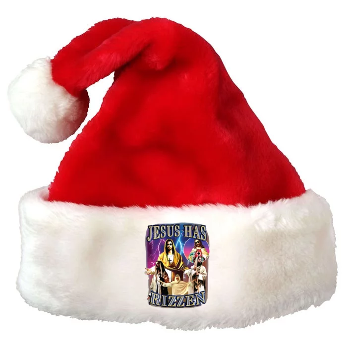 Jesus Has Rizzen He Is Rizzen Jesus Rizz Premium Christmas Santa Hat