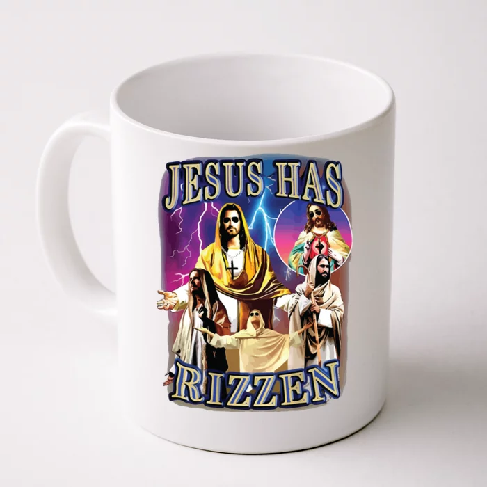 Jesus Has Rizzen He Is Rizzen Jesus Rizz Front & Back Coffee Mug