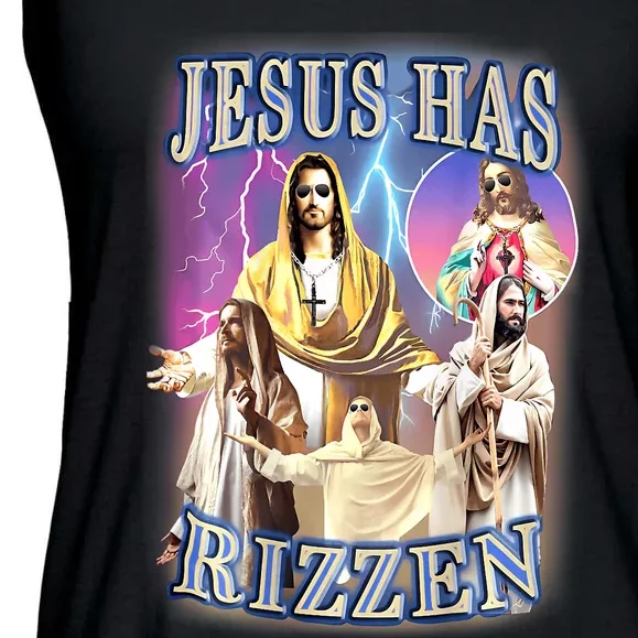 Jesus Has Rizzen Ladies Essential Flowy Tank