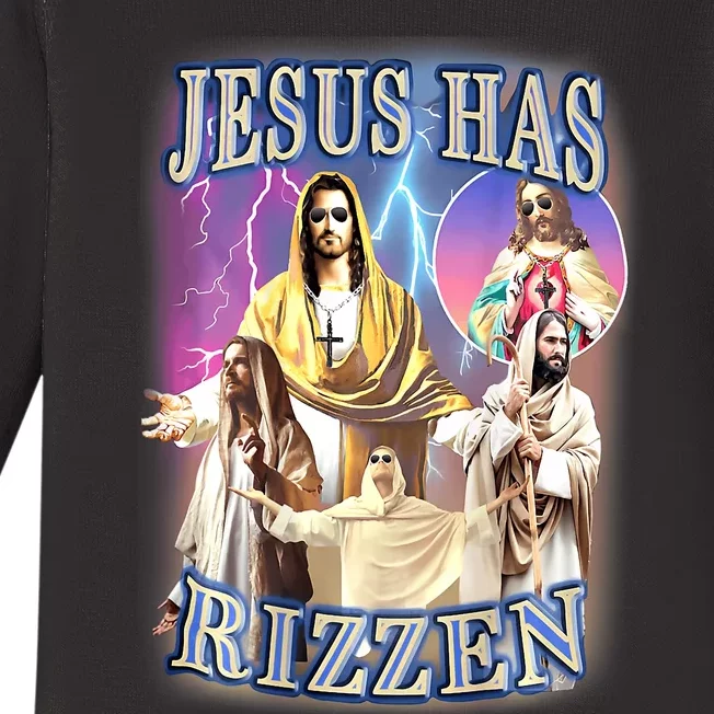 Jesus Has Rizzen Baby Long Sleeve Bodysuit