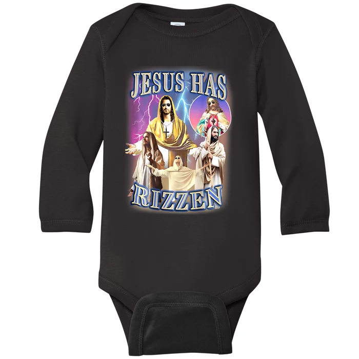 Jesus Has Rizzen Baby Long Sleeve Bodysuit