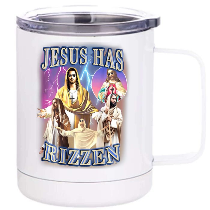 Jesus Has Rizzen Front & Back 12oz Stainless Steel Tumbler Cup