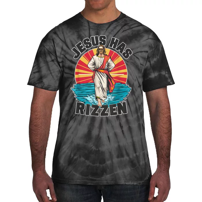 Jesus Has Rizzen Wear Design Funny Easter Sunday Tie-Dye T-Shirt