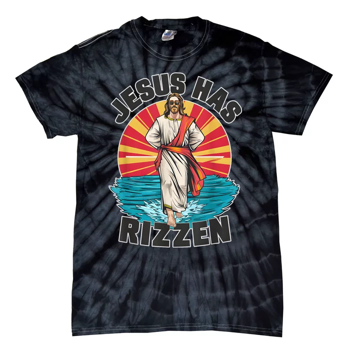 Jesus Has Rizzen Wear Design Funny Easter Sunday Tie-Dye T-Shirt