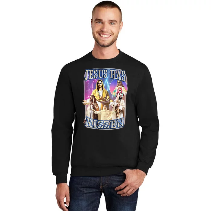 Jesus Has Rizzen Easter Christian Funny Jesus Vintage Sweatshirt