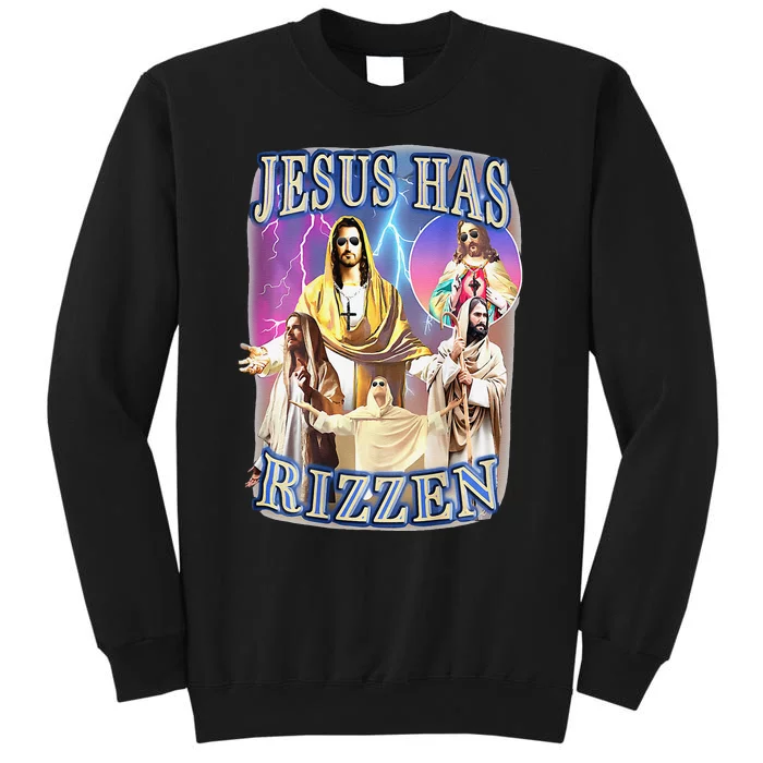 Jesus Has Rizzen Easter Christian Funny Jesus Vintage Sweatshirt