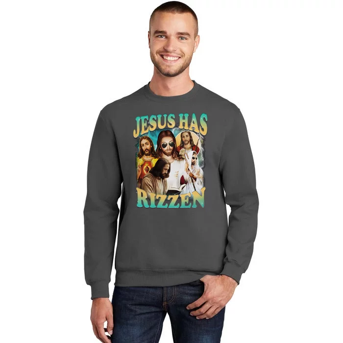 Jesus Has Rizzen Tall Sweatshirt