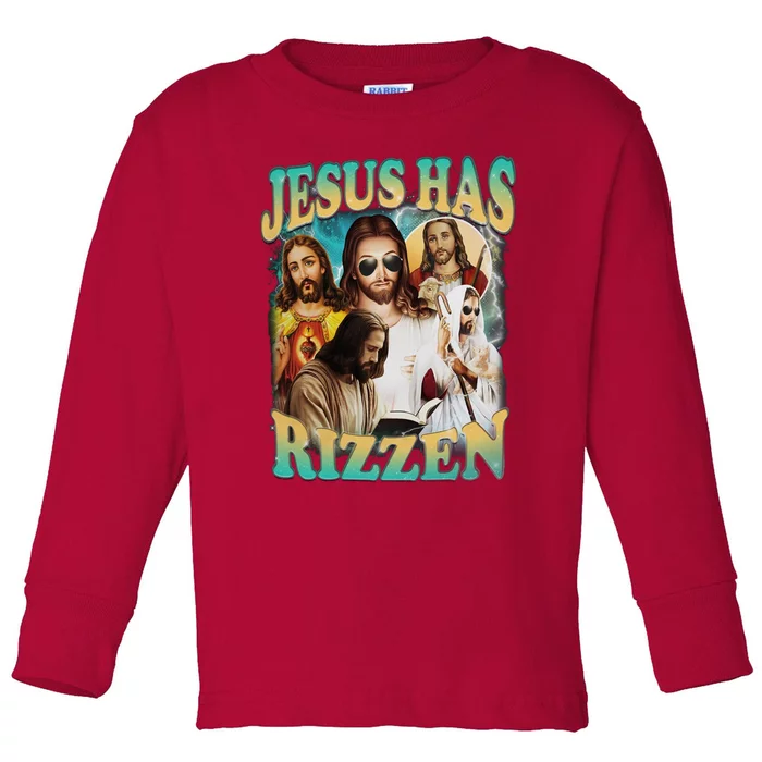 Jesus Has Rizzen Toddler Long Sleeve Shirt