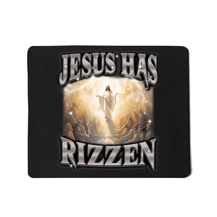 Jesus Has Rizzen Vintage Christian Design Jesus Mousepad