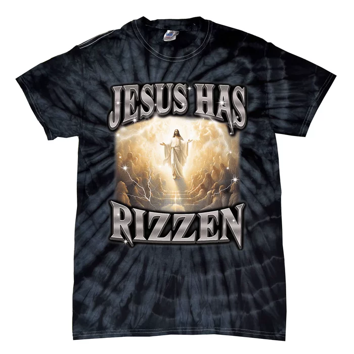 Jesus Has Rizzen Vintage Christian Design Jesus Tie-Dye T-Shirt