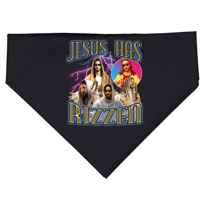 Jesus Has Rizzen Christian Faith USA-Made Doggie Bandana