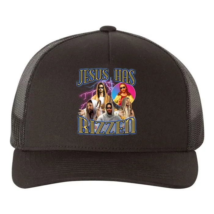 Jesus Has Rizzen Christian Faith Yupoong Adult 5-Panel Trucker Hat