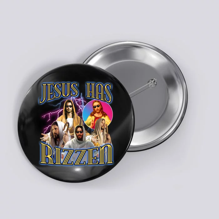 Jesus Has Rizzen Christian Faith Button