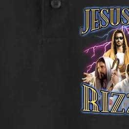 Jesus Has Rizzen Christian Faith Dry Zone Grid Performance Polo