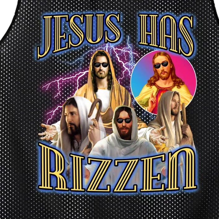 Jesus Has Rizzen Christian Faith Mesh Reversible Basketball Jersey Tank