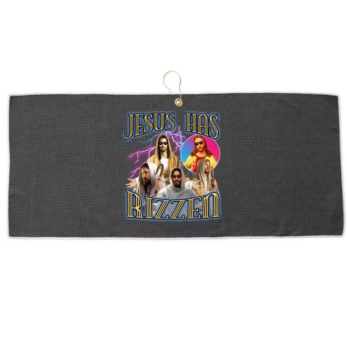 Jesus Has Rizzen Christian Faith Large Microfiber Waffle Golf Towel