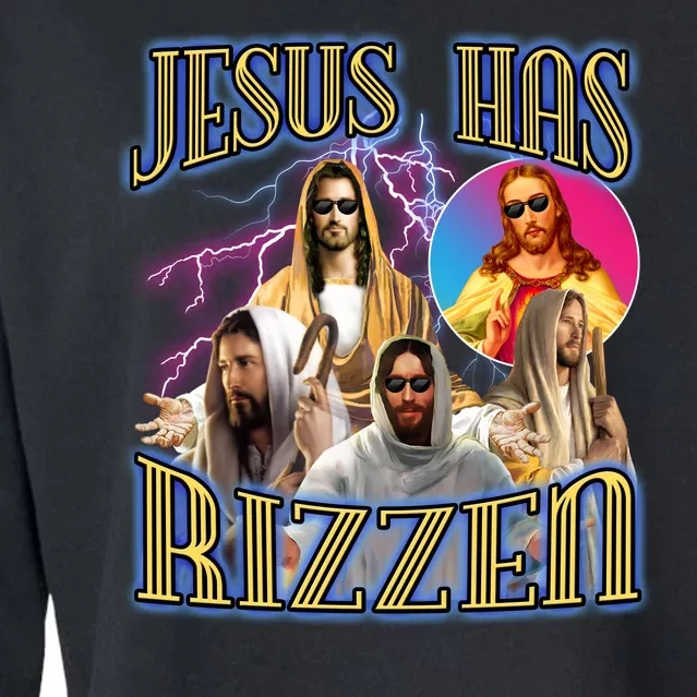 Jesus Has Rizzen Christian Faith Cropped Pullover Crew