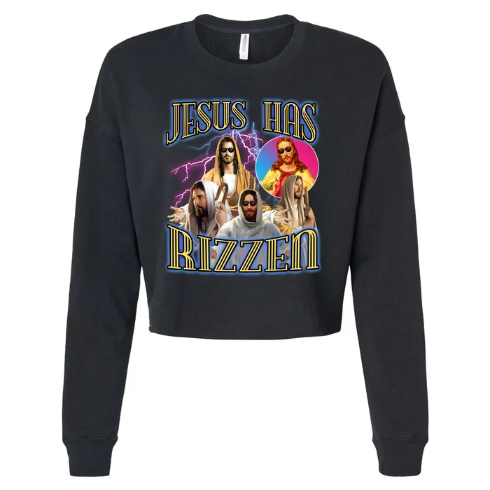 Jesus Has Rizzen Christian Faith Cropped Pullover Crew