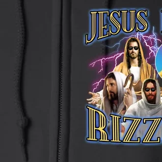 Jesus Has Rizzen Christian Faith Full Zip Hoodie