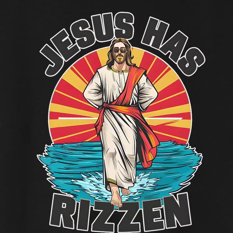 Jesus Has Rizzen Wear Design Funny Easter Sunday Women's Crop Top Tee