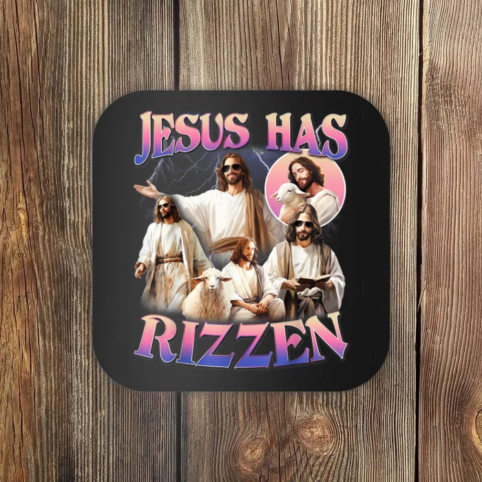 Jesus Has Rizzen Vintage Christian Gift Jesus Coaster