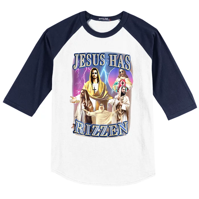 jesus has rizzen Baseball Sleeve Shirt