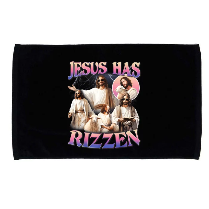 Jesus Has Rizzen Vintage Christian Design Jesus Microfiber Hand Towel