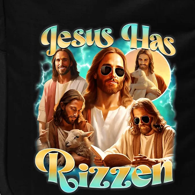 Jesus Has Rizzen He Is Rizzin Retro Christian Religious Impact Tech Backpack