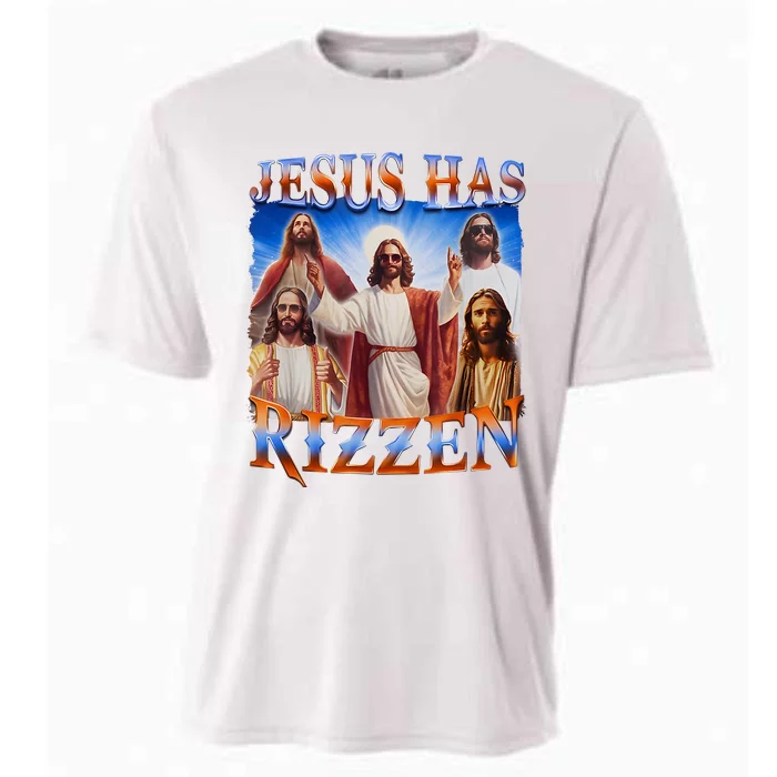 Jesus Has Rizzen He Is Rizzen Cooling Performance Crew T-Shirt