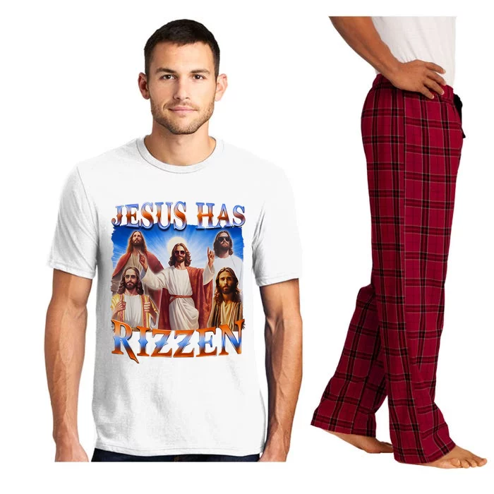 Jesus Has Rizzen He Is Rizzen Pajama Set