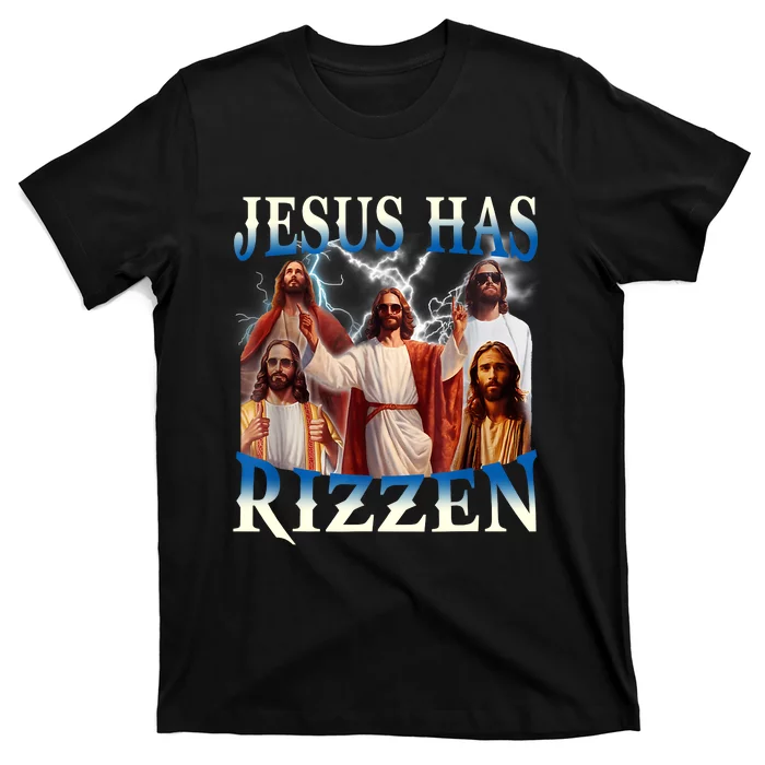 Jesus Has Rizzen Vintage Christian Design Jesus T-Shirt