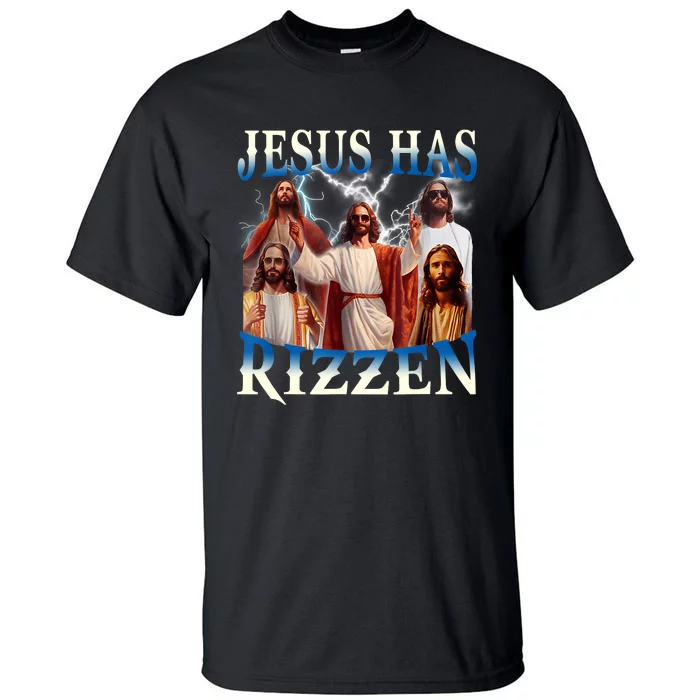 Jesus Has Rizzen Vintage Christian Design Jesus Tall T-Shirt