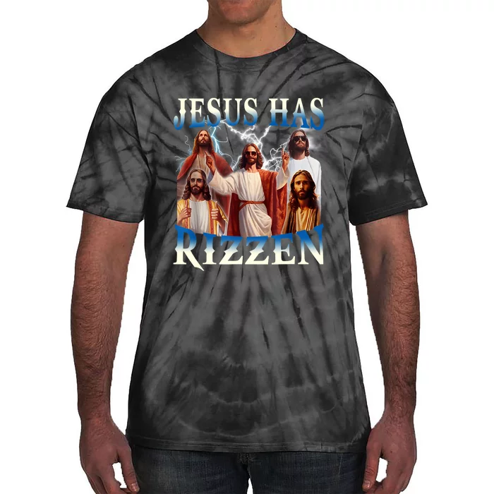 Jesus Has Rizzen Vintage Christian Design Jesus Tie-Dye T-Shirt