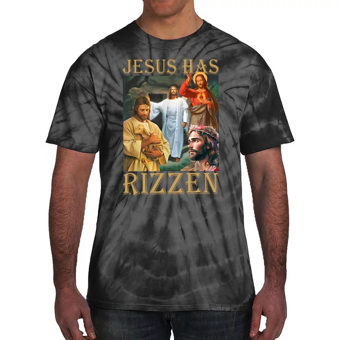 Jesus Has Rizzen Jesus Cool Funny Tie-Dye T-Shirt