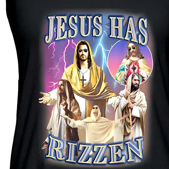 Jesus Has Rizzen Ladies Essential Flowy Tank