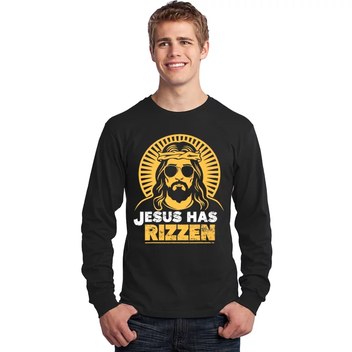 Jesus Has Rizzen Vintage Christian Design Long Sleeve Shirt