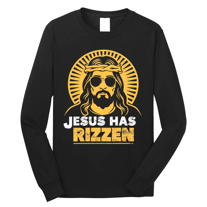 Jesus Has Rizzen Vintage Christian Design Long Sleeve Shirt