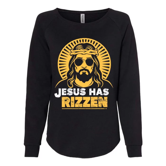 Jesus Has Rizzen Vintage Christian Design Womens California Wash Sweatshirt