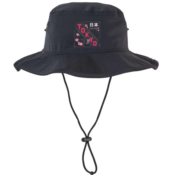 Japan Hello Spring Tokyo Text With Flower And Butterflies Legacy Cool Fit Booney Bucket Hat