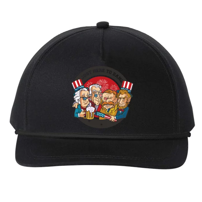 Just Here To Bang President Funny USA Snapback Five-Panel Rope Hat