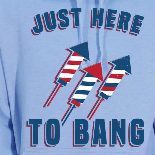 Just Here To Bang Funny 4th Of July Unisex Surf Hoodie