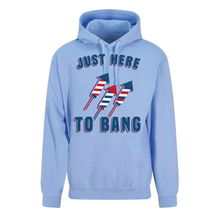 Just Here To Bang Funny 4th Of July Unisex Surf Hoodie