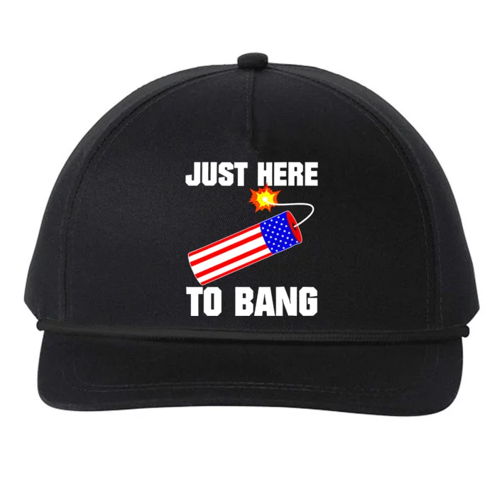 Just Here To Bang Gunpowder Flag Us Gift Snapback Five-Panel Rope Hat