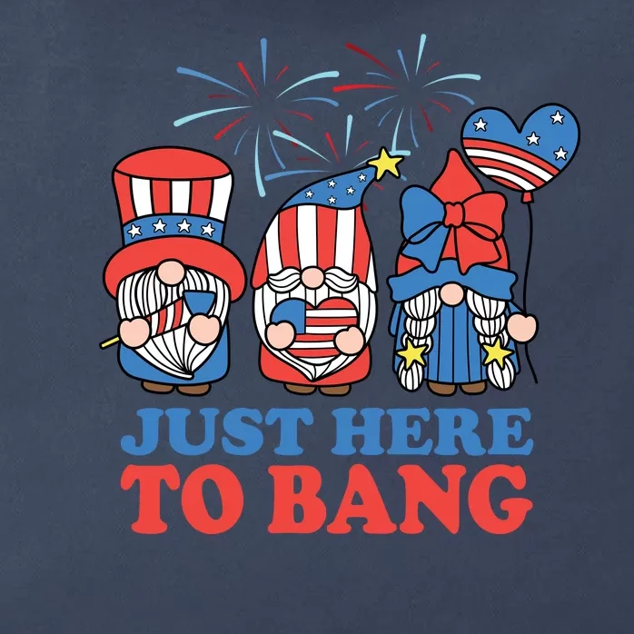 Just Here To Bang Gnome 4th Of July Zip Tote Bag