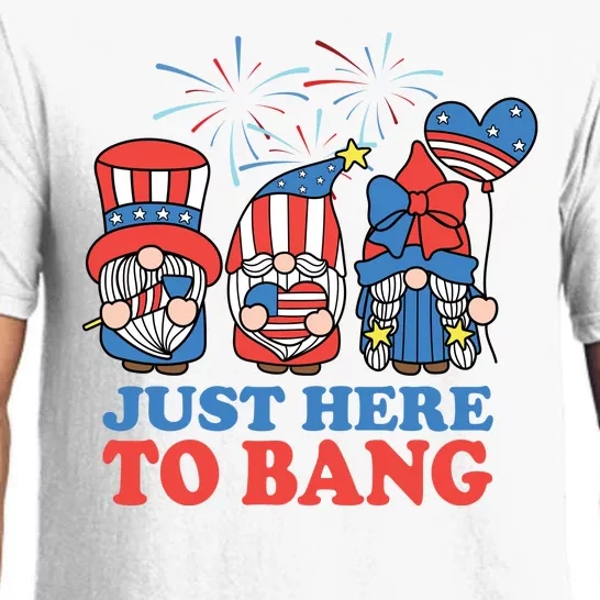 Just Here To Bang Gnome 4th Of July Pajama Set