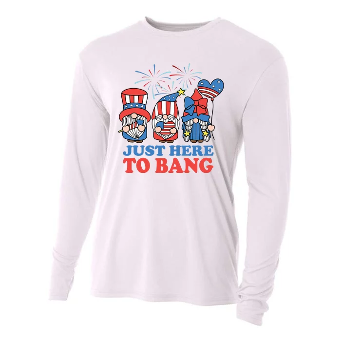 Just Here To Bang Gnome 4th Of July Cooling Performance Long Sleeve Crew